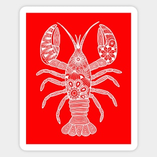 Lobster (red and white vertical) Magnet